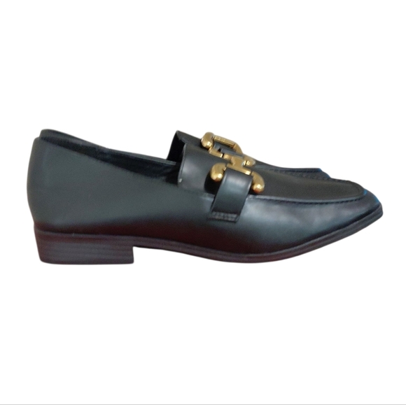 MIA Black Horse Bit Loafer Wonen's Black Square Toe Flat Size 9.58 - Picture 4 of 10